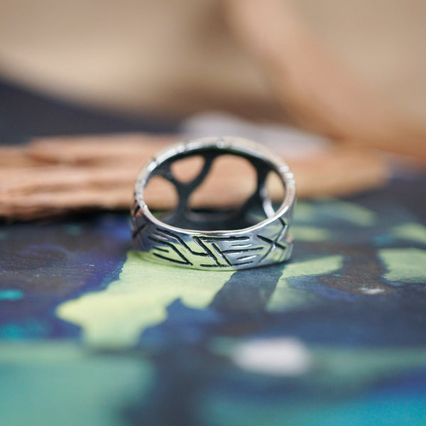 Mens silver ring "METEOR"