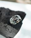 Mens silver Black stone ring mens engagement ring Black Onyx ring Mens gemstone ring