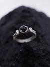 Black Moon ring Gothic engagement ring Black Onyx ring Moon phases ring from the Sterling silver 925 "Laluna"
