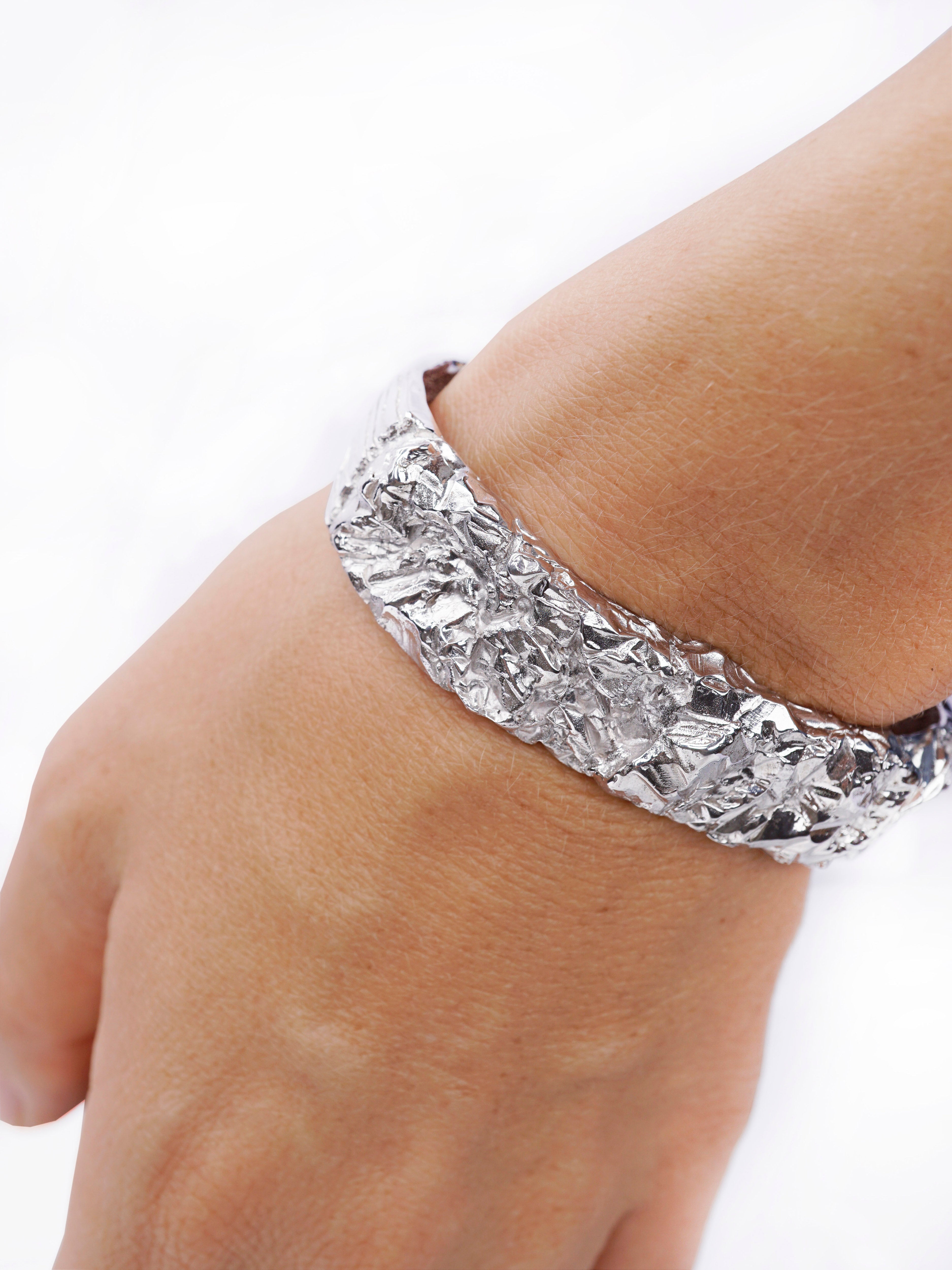 Silver Cuff Bracelet from the solid sterling silver - GRAND