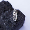 Mens silver band from the sterling silver and handcrafted cyberpunk design "UNIT"