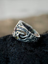 Unique silver statement ring with garnet and citrine gemstone RAIN