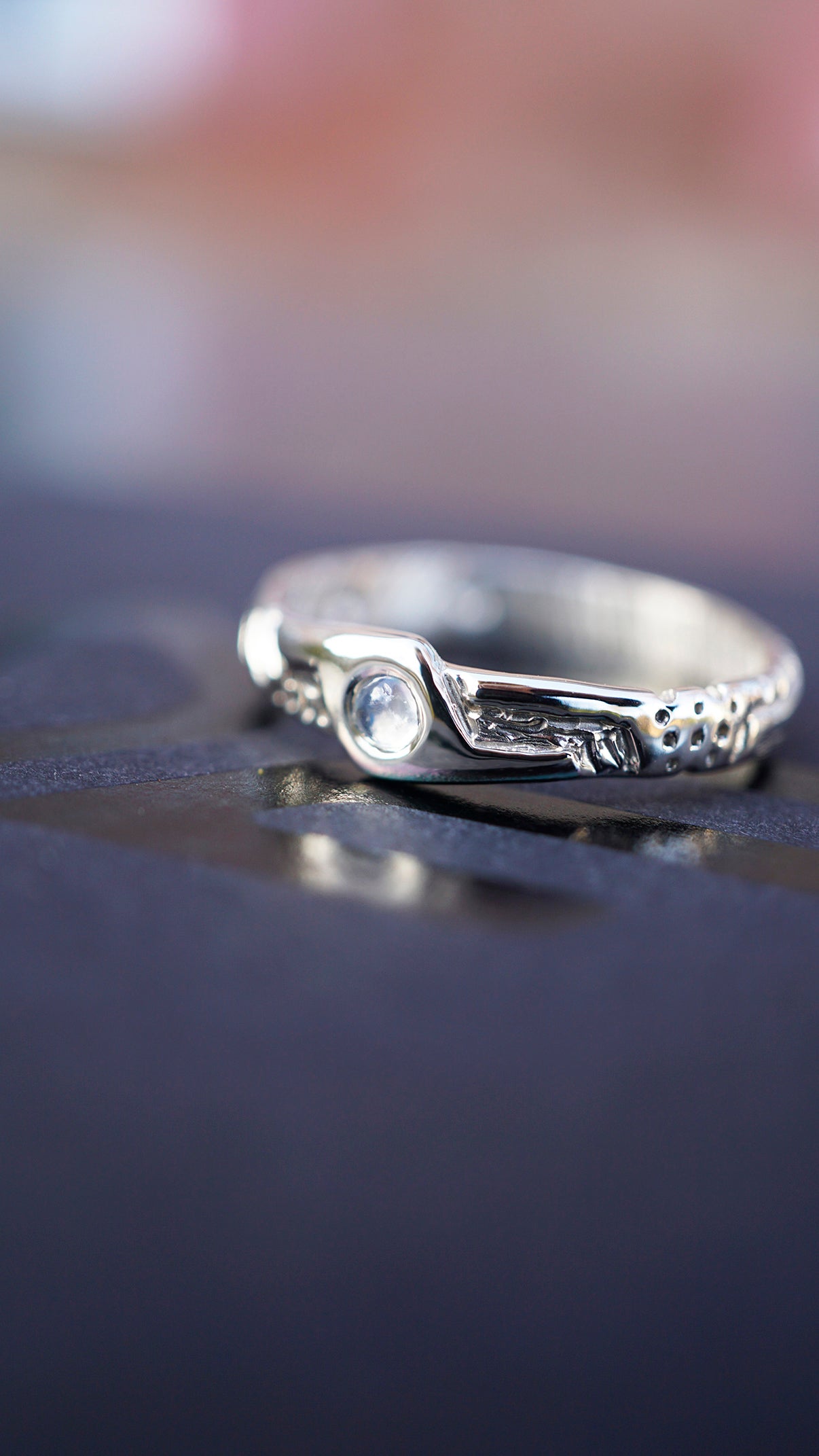Unique Mens Wedding Bands LUKE. Gold Mens Moonstone Ring