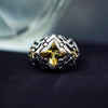 Statement unique Citrine ring , cyberpunk ring from the sterling silver by moonique