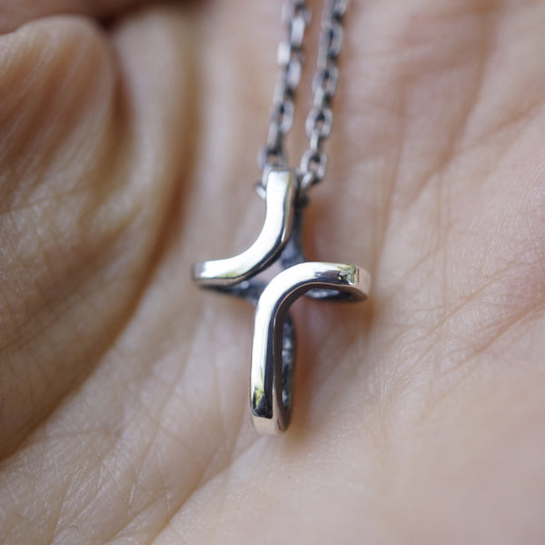 Mens cross necklace silver, Cross necklace women, Cross pendant "CROSS" READY to ship