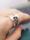 Mens silver ring, Jera viking rune, protection rune, norse runes, viking rune ring, sterling silver ring, mooniquecreation