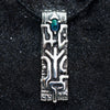 sterling Silver Rune Black Opal pendant ALGIZ