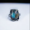 Blue Labradorite Sterling silver Labradorite ring Statement women's ring Gemstone ring HITAM by moonique