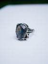 Blue Labradorite Sterling silver Labradorite ring Statement women's ring Gemstone ring HITAM by moonique