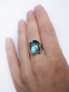 Blue Labradorite Sterling silver Labradorite ring Statement women's ring Gemstone ring HITAM by moonique