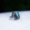Blue Labradorite Sterling silver Labradorite ring Statement women's ring Gemstone ring HITAM by moonique