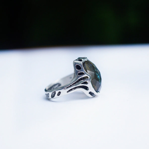 Blue Labradorite Sterling silver Labradorite ring Statement women's ring Gemstone ring HITAM by moonique