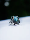 Blue Labradorite Sterling silver Labradorite ring Statement women's ring Gemstone ring HITAM by moonique