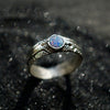 Mens Opal ring from the sterling silver by Moonique cyberpunk ring gemstone jewelry handmade jewelry unique jewelry