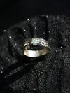 Mens Opal ring from the sterling silver by Moonique cyberpunk ring gemstone jewelry handmade jewelry unique jewelry