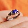 Mens silver Lapis Lazuli ring, Mens pinky ring, Signet ring men ARGO