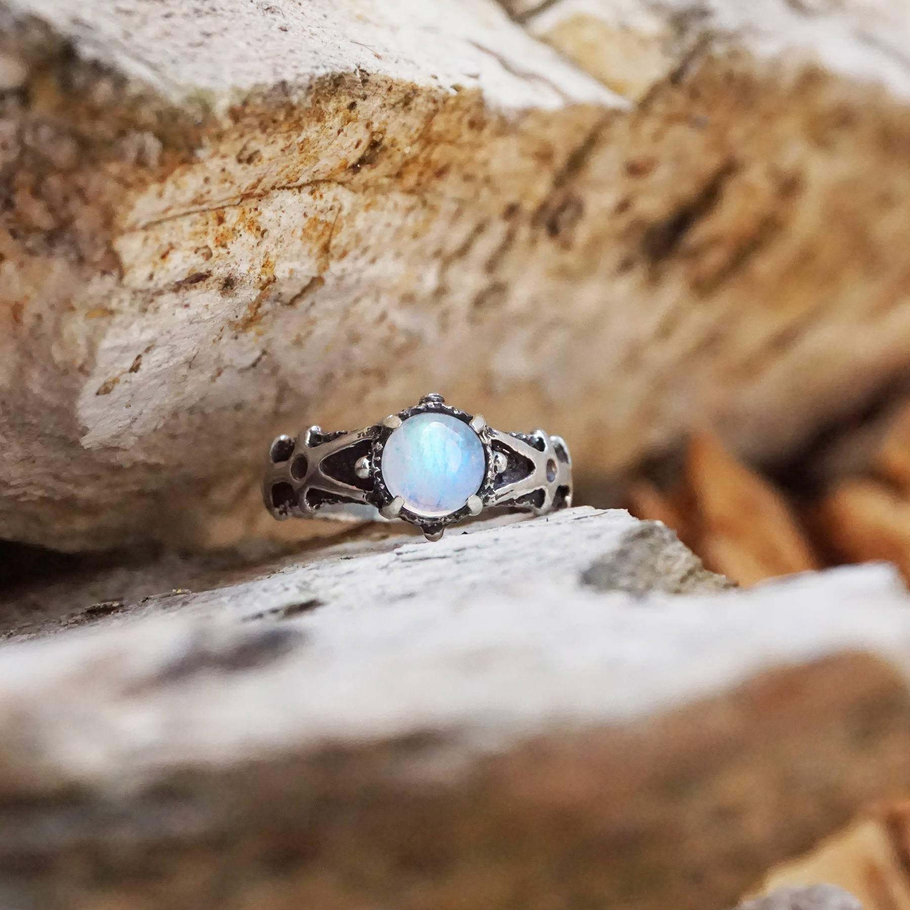 Gothic engagement ring, Gothic Moonstone ring, Moonstone engagement ring, Moonstone engagement ring,  Alternative engagement ring