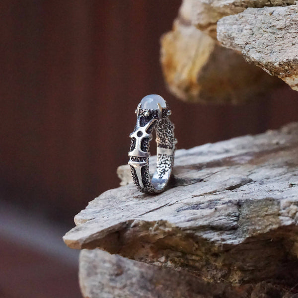 Gothic engagement ring, Gothic Moonstone ring, Moonstone engagement ring, Moonstone engagement ring,  Alternative engagement ring "ELIZ"