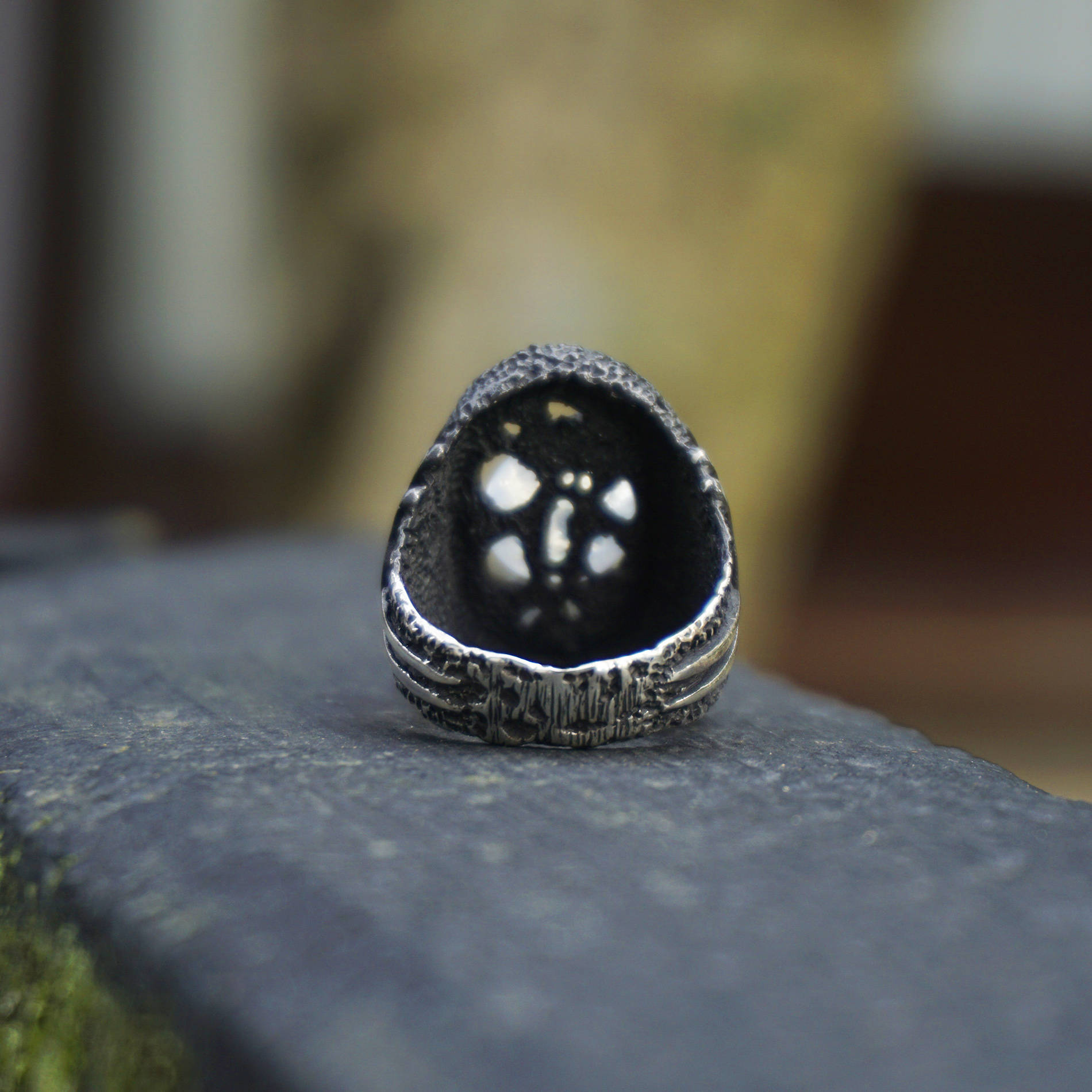 Moonstone Eye of Horus ring