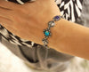 Womens Bracelet with Turquoise and LapisLazuli gemstones - TWINS