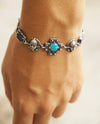 Womens Bracelet with Turquoise and LapisLazuli gemstones - TWINS