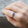 Amethyst Ring, Mens Silver Ring, Mens amethyst ring, Statement Ring, Gemstone Ring, Unique Mens Ring, Mens pinky ring ARGO Cyberpunk