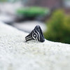 Eye of Horus ring, Egyptian Eye ring, sterling silver ring, Black signet ring, Unique ring, Statement ring, Black ring, Signet ring ORA