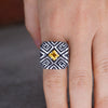 Citrine ring, Shipibo jewelry, Signet ring, Signet ring women, Citrine statement ring, Citrine silver ring, Signet ring men SHIPIBO