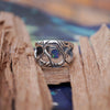 Mens silver Australian Opal ring, October birthstone - METEOR