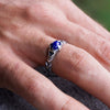 Mens silver Lapis Lazuli ring, Mens pinky ring, Signet ring men ARGO