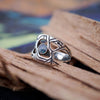 Mens silver Australian Opal ring, October birthstone - METEOR
