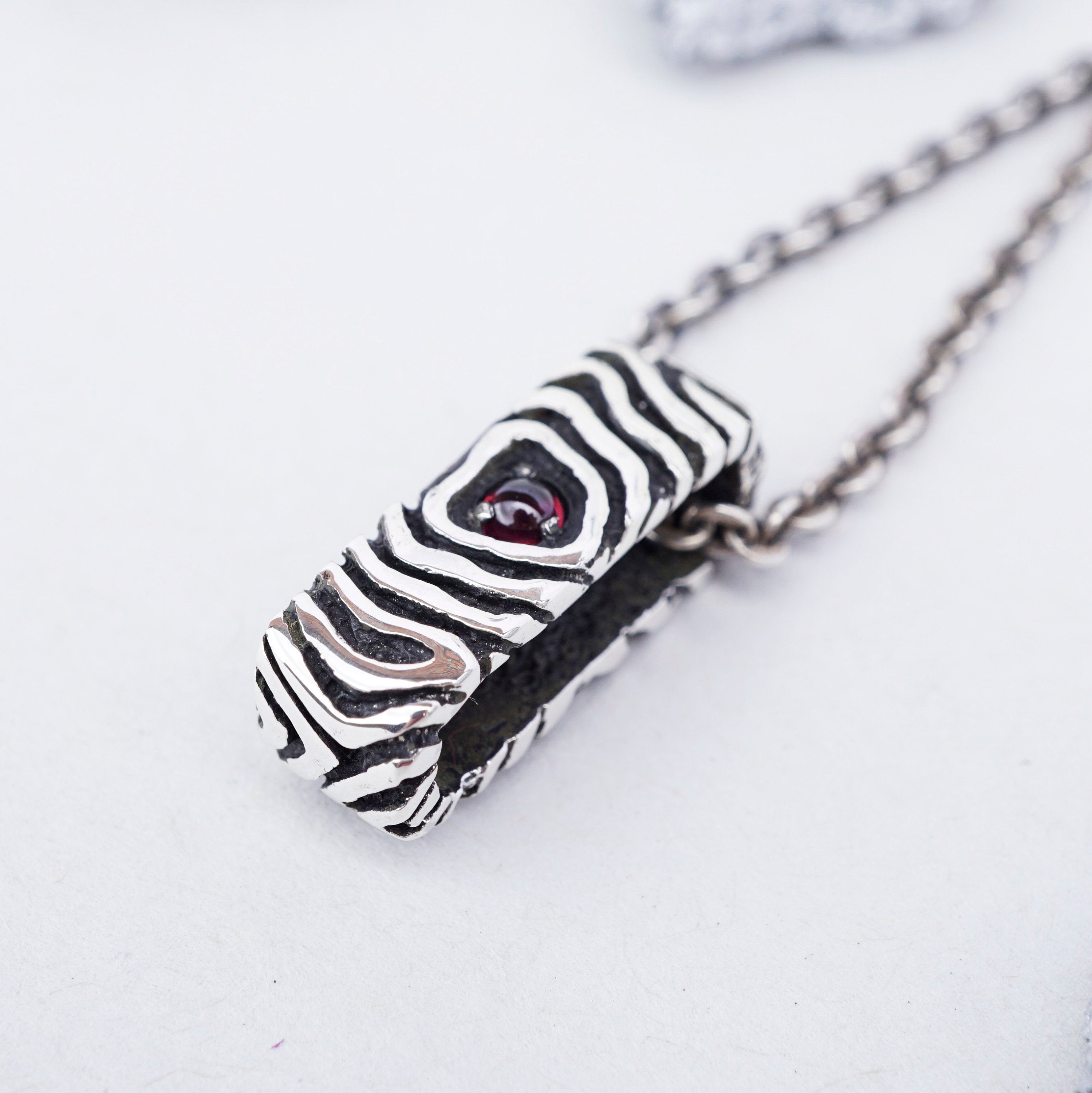 Mens silver pendant, Necklace for men, Garnet pendant, Rainbow Moonstone necklace, READY TO SHIP, Red Garnet pendant