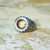 Mens silver signet gemstone ring with Labradorite ring, Mens pinky ring, Antique mens ring SKYWAY