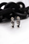 Silver earrings, Silver hoop earrings, Hoop earrings with charm, Statement silver hoops, Thick hoop earrings RIVERHOOP
