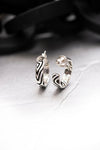 Silver earrings, Silver hoop earrings, Hoop earrings with charm, Statement silver hoops, Thick hoop earrings RIVERHOOP