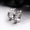 Silver earrings, Silver hoop earrings, Hoop earrings with charm, Statement silver hoops, Thick hoop earrings RIVERHOOP