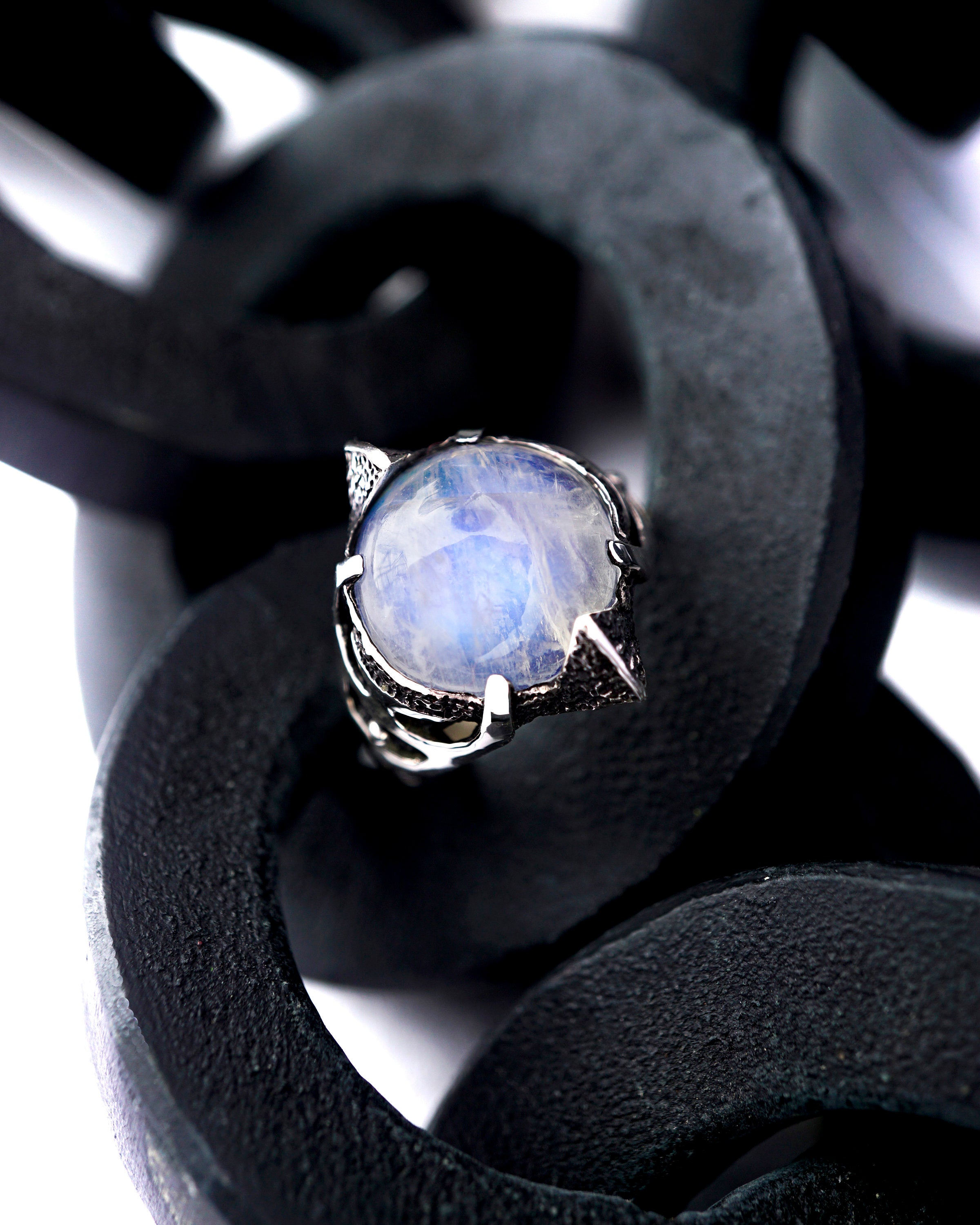Large Moonstone ring, Moonstone signet rings, June birthstone ring, Unique ring, Statement ring, Sterling silver moonstone ring,