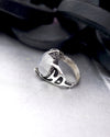 Large Moonstone ring, Moonstone signet rings, June birthstone ring, Unique ring, Statement ring, Sterling silver moonstone ring, "OCEANIDE"