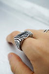 Silver green Tourmaline statement ring, October birthstone - AMAZONIA