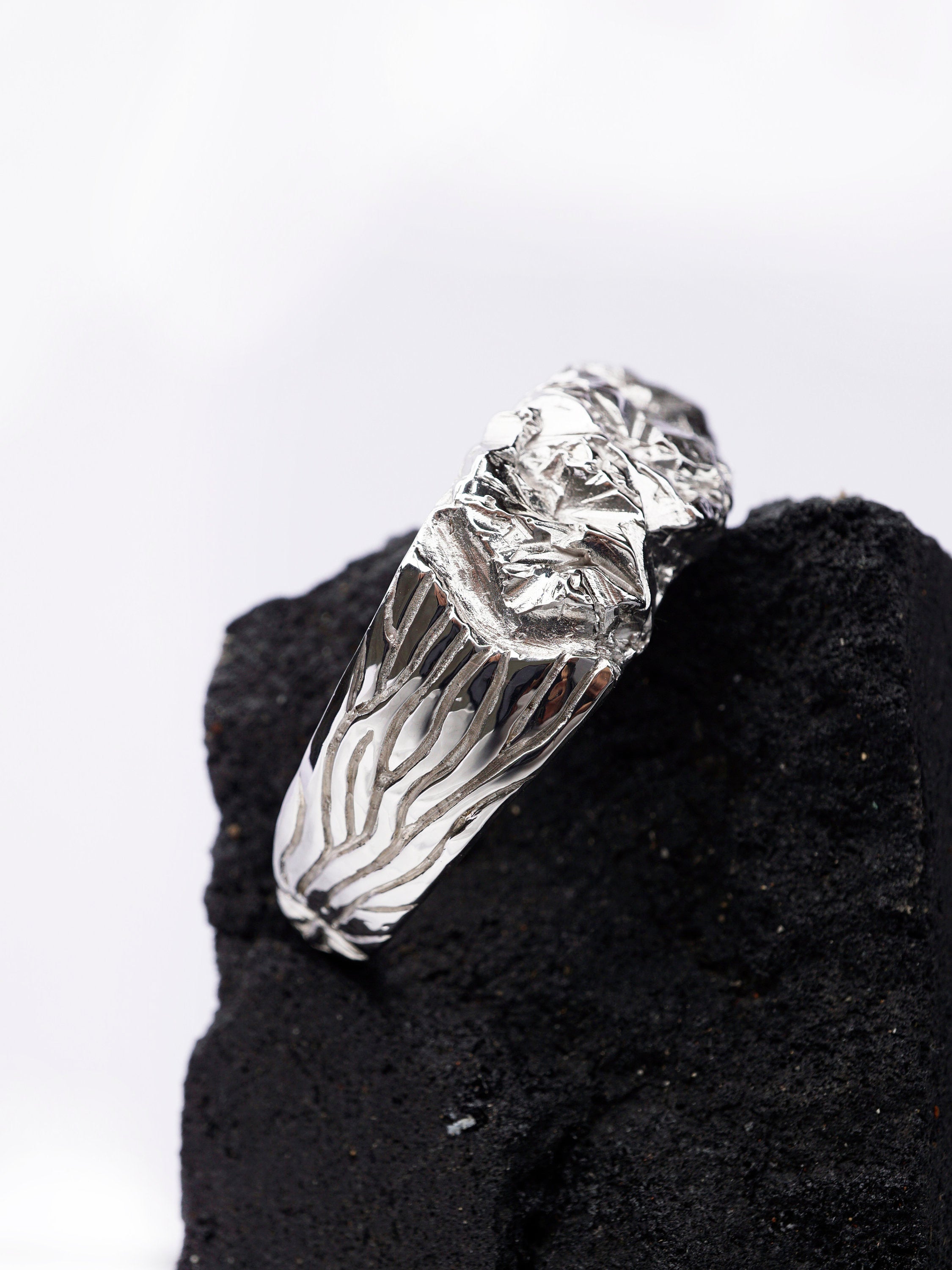 Silver Cuff Bracelet from the solid sterling silver - GRAND
