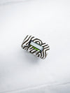 Silver green Tourmaline statement ring, October birthstone - AMAZONIA