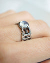 Rainbow Moonstone ring, Gemstone silver ring,  Moonstone signet rings, Statement ring, Gemstone Ring, June Birthstone ring 'SEVENTH'