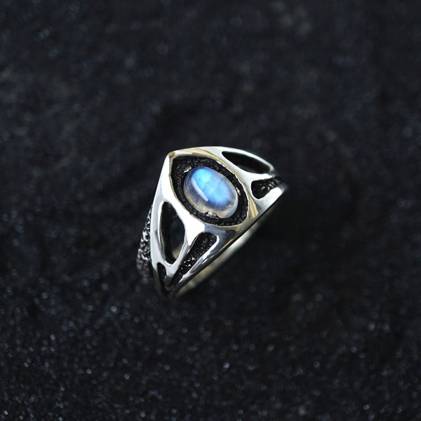 Moonstone ring, Moonstone engagement ring, Gothic engagement ring, Moonstone engagement ring, Alternative engagement ring "TRINITY"