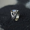 Moonstone ring, Moonstone engagement ring, Gothic engagement ring, Moonstone engagement ring, Alternative engagement ring "TRINITY"