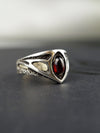 Gothic engagement ring, Alternative engagement ring, Garnet engagement ring, Garnet ring, January birthstone, Unique ring TRINITY