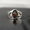 Gothic engagement ring, Alternative engagement ring, Garnet engagement ring, Garnet ring, January birthstone, Unique ring TRINITY