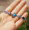 Womens Bracelet with Turquoise and LapisLazuli gemstones - TWINS