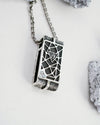 mens silver necklace, unique necklace, Mars by Moonique, handmade mens pendant with heart chakra anahata