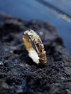 Mens gold ring Cyberpunk ring Opal mens ring 14k Gold ring "UNIT"