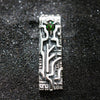 rune pendant opal necklace black opal necklace, black opal pendant , rune fehu,